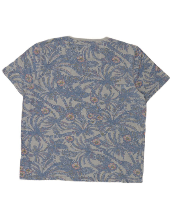 Fat Face Mens T-Shirt Top XL Blue Floral Cotton