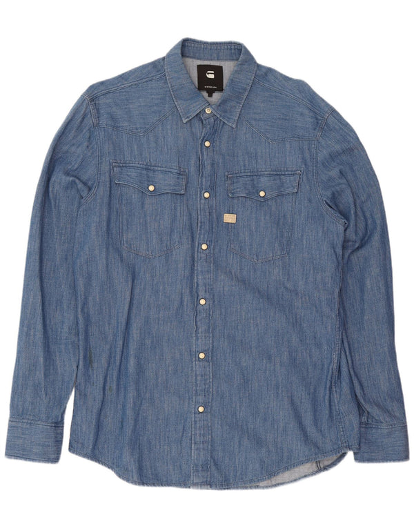 G-Star Herren-Jeanshemd, große blaue Baumwolle