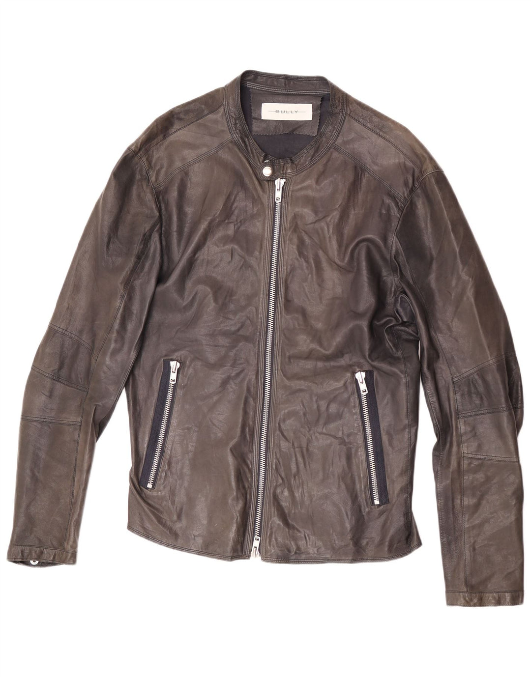 Vintage Herren Leder Racer Jacke UK 38 Mittelschwarzes Leder