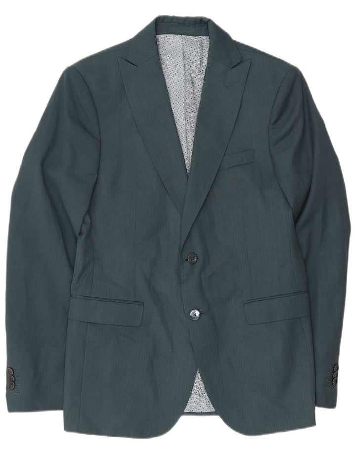 Zara Herren 2-Knopf-Blazerjacke UK 36 Small Grün