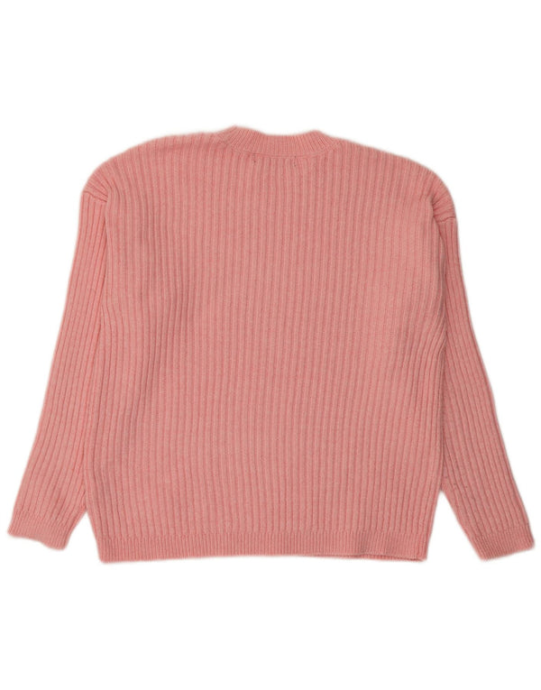 Marks & Spencer Damen-Pullover mit Rundhalsausschnitt, UK 14, Mittelrosa, Polyester