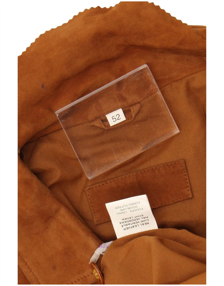 VINTAGE Herren Wildlederjacke IT 52 XL Beige Leder