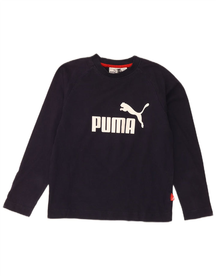 Puma Jungen Graphic Top Langarm 9–10 Jahre Marineblau
