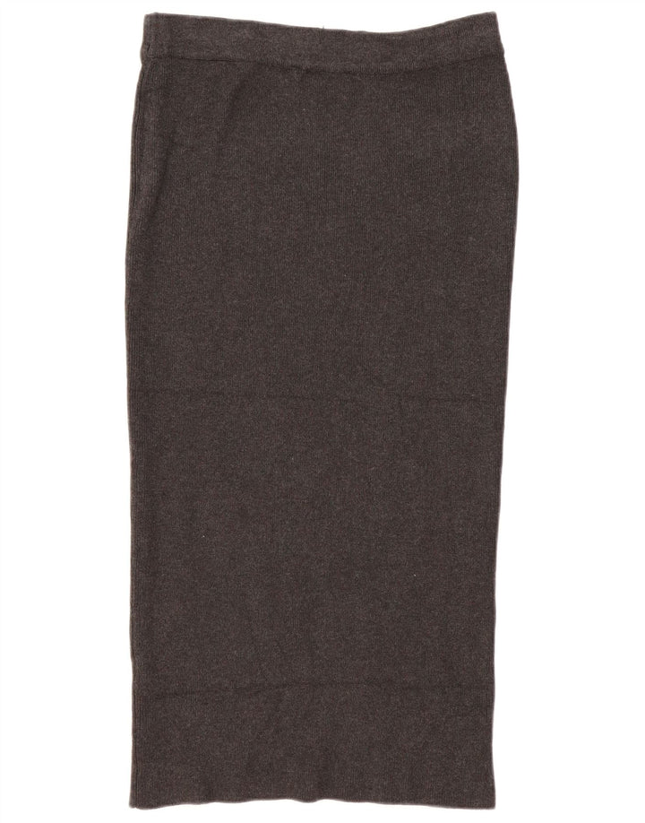 Gerader Strickrock von Zara für Damen, mittelgroß, W28, graue Viskose