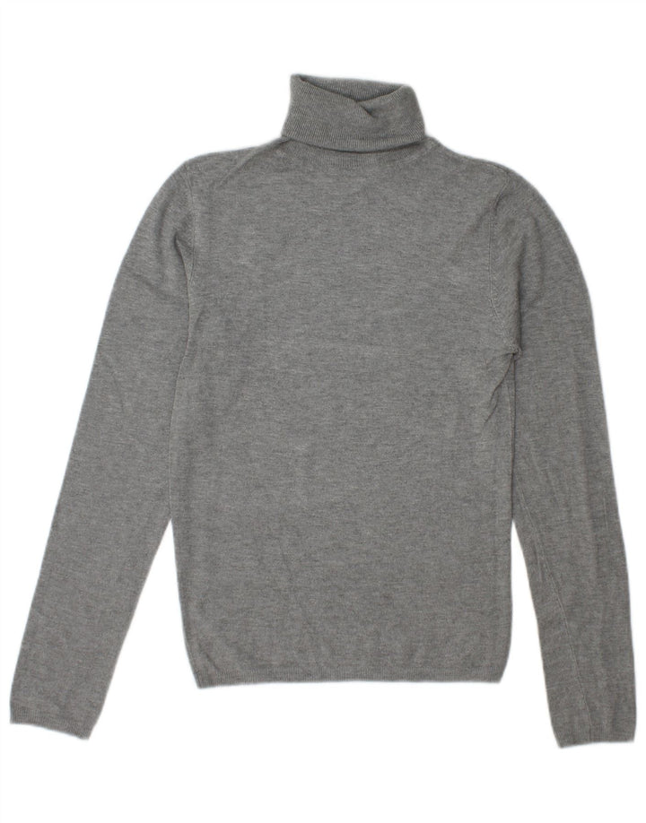 Zara Damen-Pullover mit Rollkragen, Gr. 10, Größe S, grau, Viskose