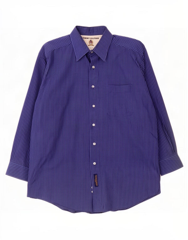 Tommy Hilfiger Herrenhemd XL Marineblau Gingham