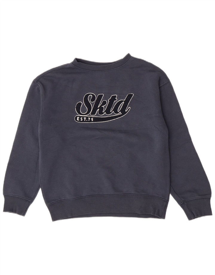 Zara Jungen-Sweatshirt mit Grafik, 11–12 Jahre, marineblaue Baumwolle