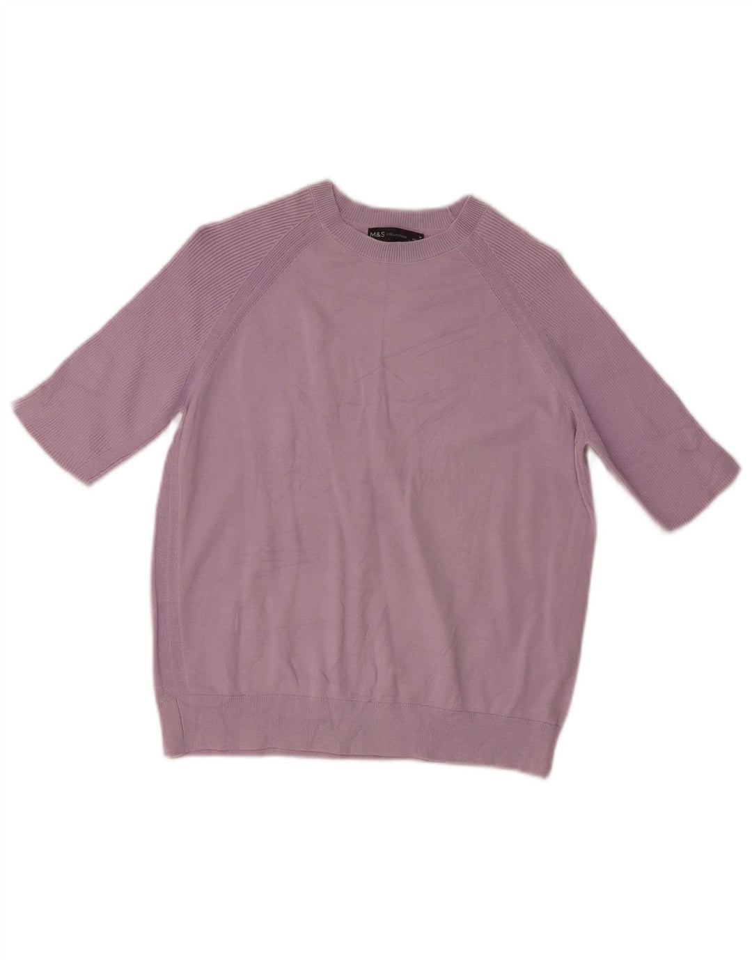 Marks & Spencer Damen-Pullover mit U-Boot-Ausschnitt, UK 12, Mittelviolett