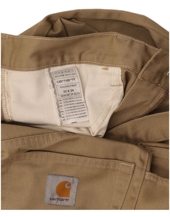 CARHARTT Herren Bootcut Freizeithose W32 L34 Beige Polyester