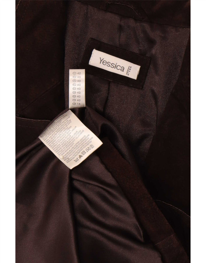 Yessica Damen Wildledermantel UK 14 Mittelbraunes Leder