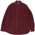 Pendleton Herren-Overshirt, langes Flanellhemd, 2XL, Burgunderrot, Wolle