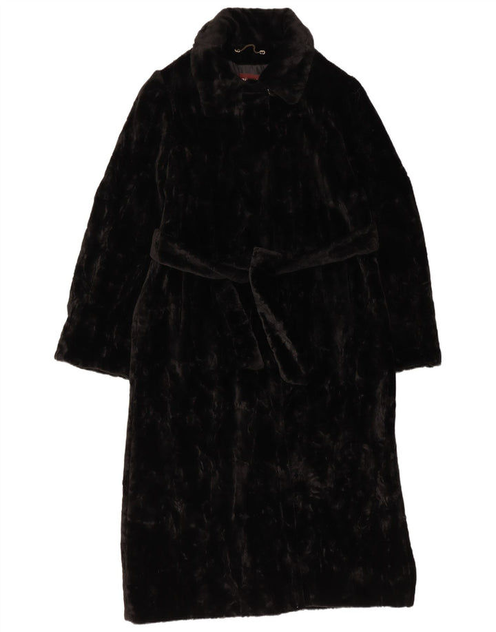 Misstwidd Damen Kunstpelzmantel IT 44 Mittelschwarzes Acryl