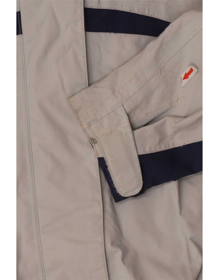 Jack Wolfskin Damen Regenjacke mit Kapuze, UK 14, Mittelblau, Farbblock