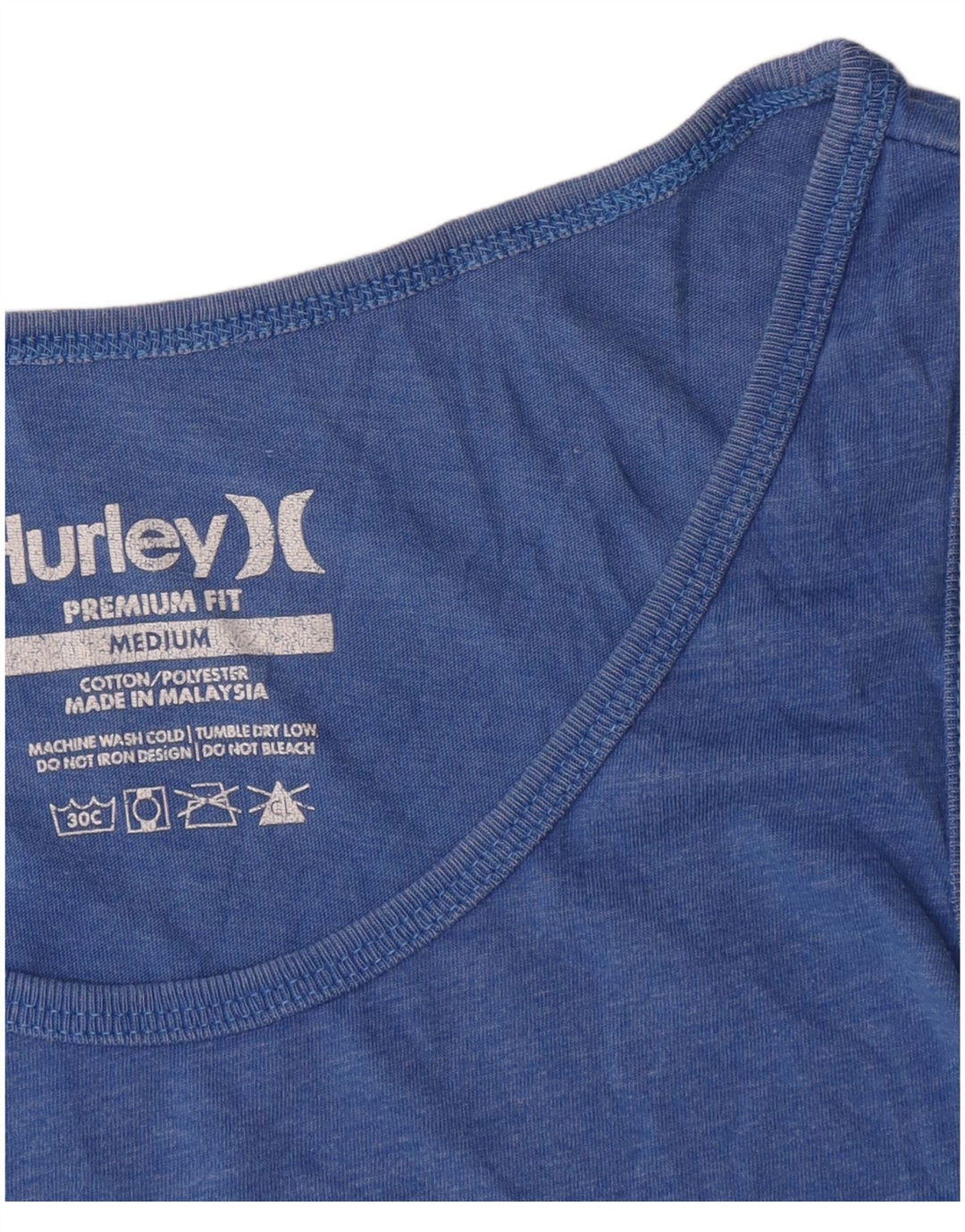 Hurley Herren Premium Fit Grafik-Trägershirt aus mittelblauer Baumwolle