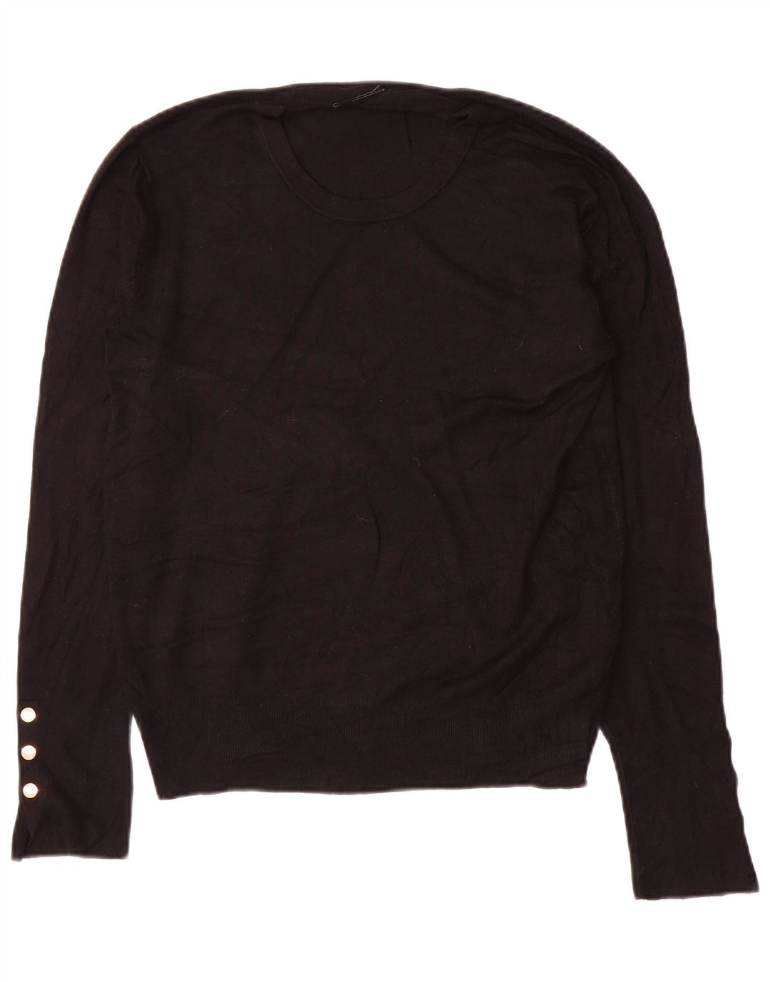 Zara Damen-Pullover mit Rundhalsausschnitt, Gr. 14, mittlere schwarze Viskose