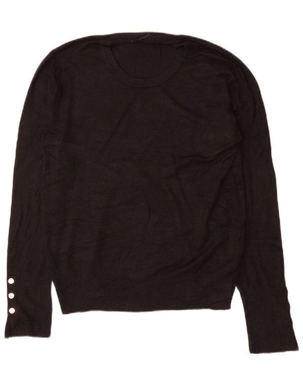 Zara Damen-Pullover mit Rundhalsausschnitt, Gr. 14, mittlere schwarze Viskose