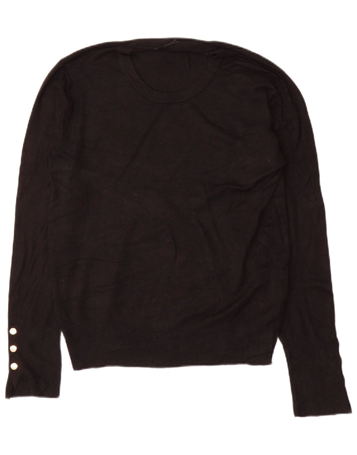 Zara Damen-Pullover mit Rundhalsausschnitt, Gr. 14, mittlere schwarze Viskose