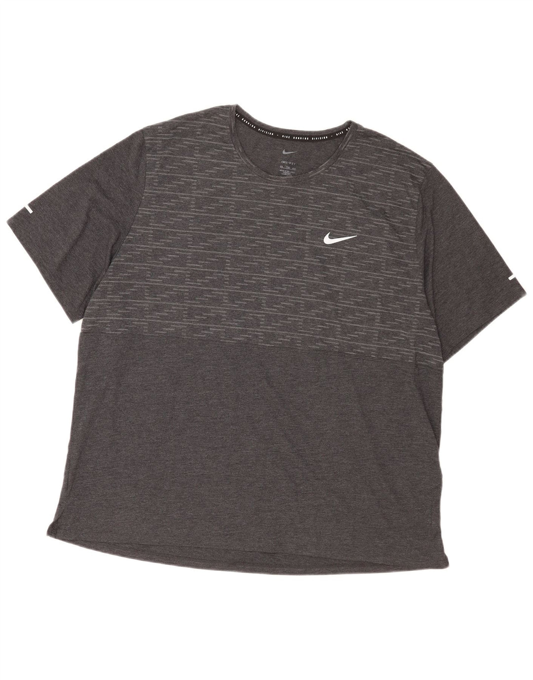 Nike Herren Dri Fit T-Shirt Top 2XL Grau Geometrisch Polyester