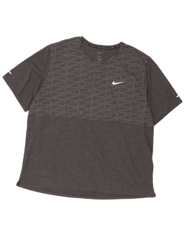 Nike Mens Dri Fit T-Shirt Top 2XL Grey Geometric Polyester