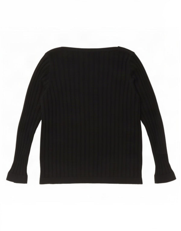 Marks & Spencer Per Una Damen-Pullover mit U-Boot-Ausschnitt, Gr. 14, Schwarz