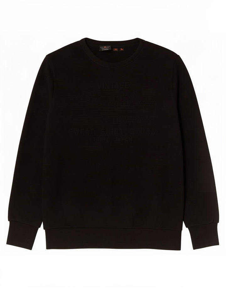 Superdry Herren-Sweatshirt-Pullover, große schwarze Baumwolle