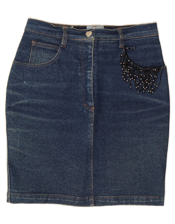 VINTAGE Womens Denim Skirt IT 46 Large W28 Blue Cotton Vintage Vintage and Second-Hand Vintage from Messina Hembry 