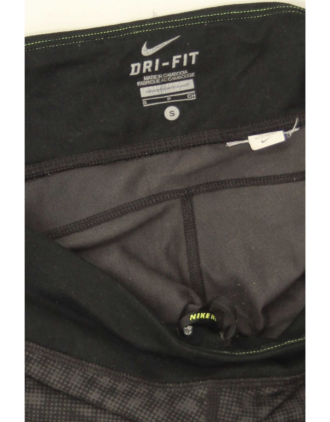 Nike Damen Dri Fit Leggings UK 10 Small Schwarz Geometrisch