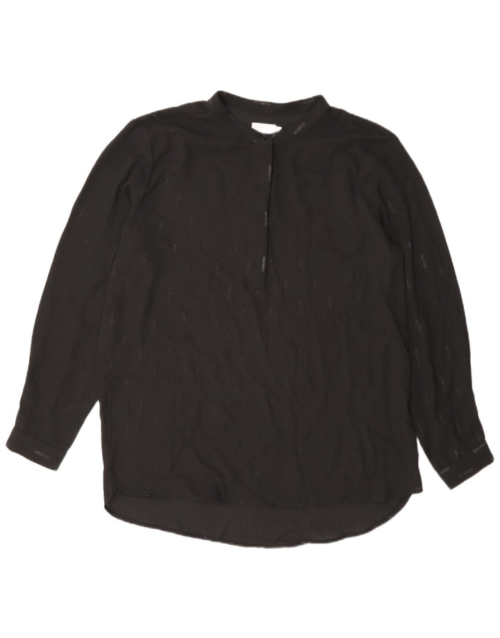 Dack's Langarm-Blusenoberteil für Damen, UK-Größe 46, Größe L, Schwarz gestreift