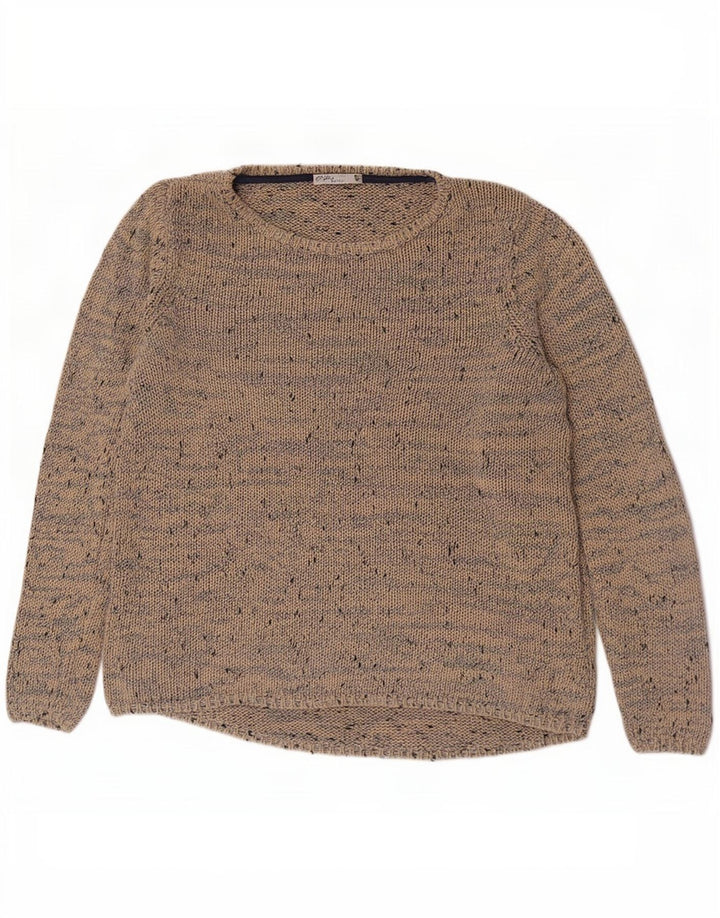 White Stuff Damen-Pullover mit U-Boot-Ausschnitt, UK 16, Größe L, Beige meliert