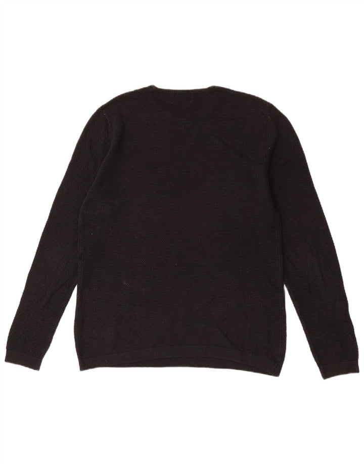 Zara Herren-Pullover mit Rundhalsausschnitt, Mittelschwarz
