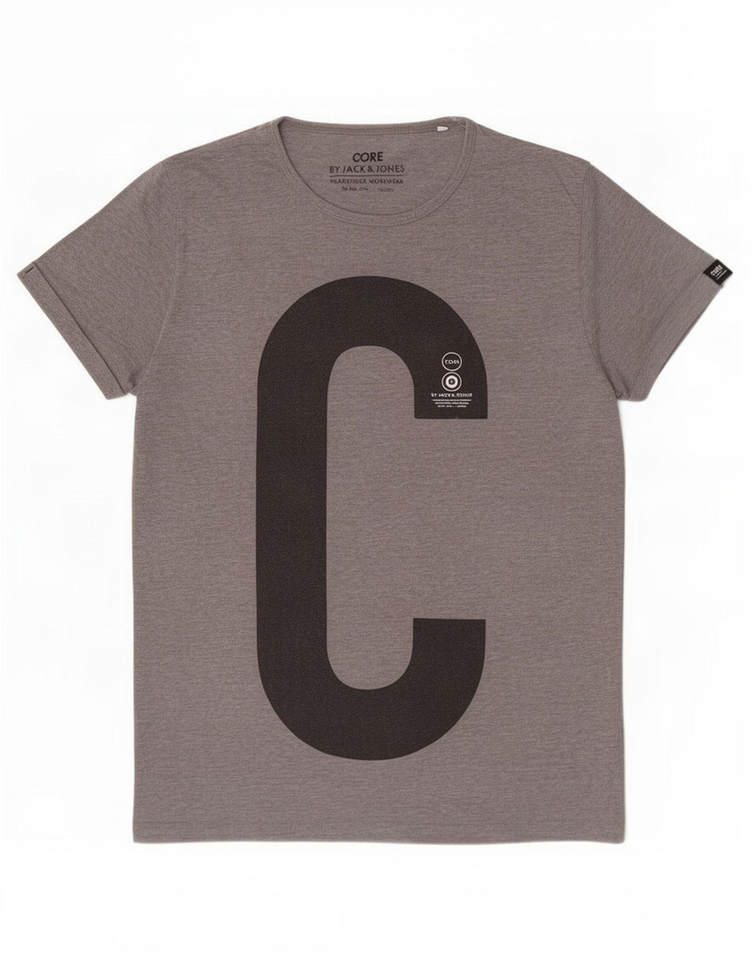 Jack & Jones Herren Core Graphic T-Shirt Top Large Grau Polyester