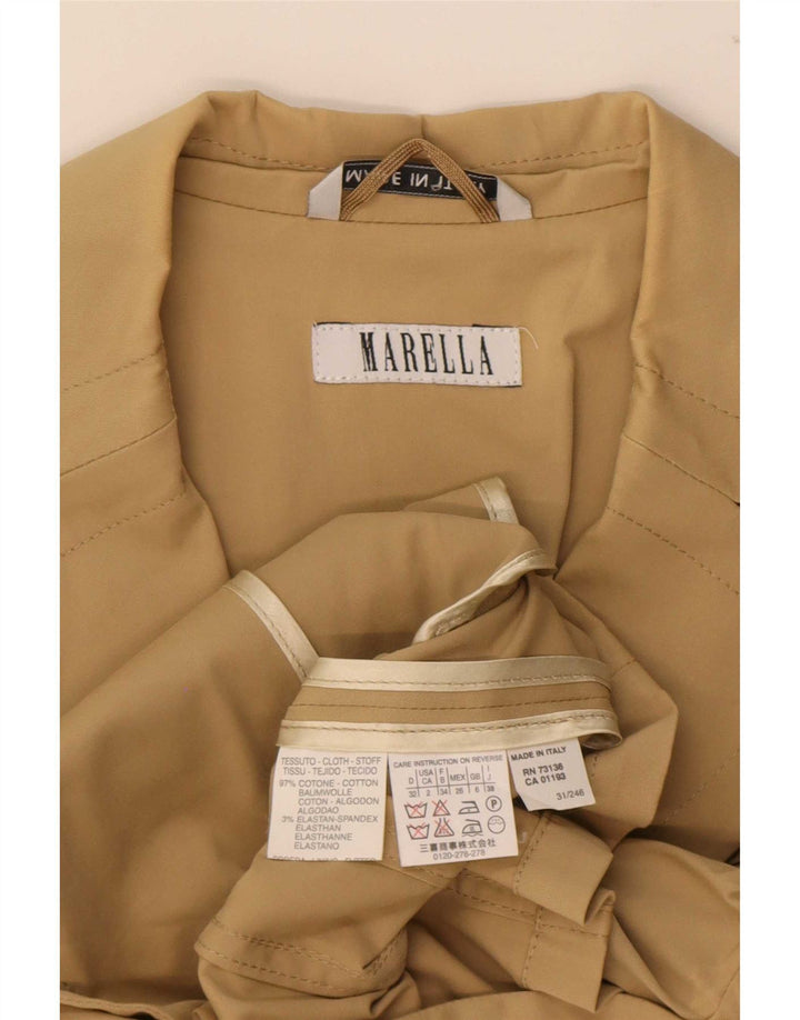 Marella Damen 3-Knopf-Blazerjacke UK 6 XS Beige Baumwolle