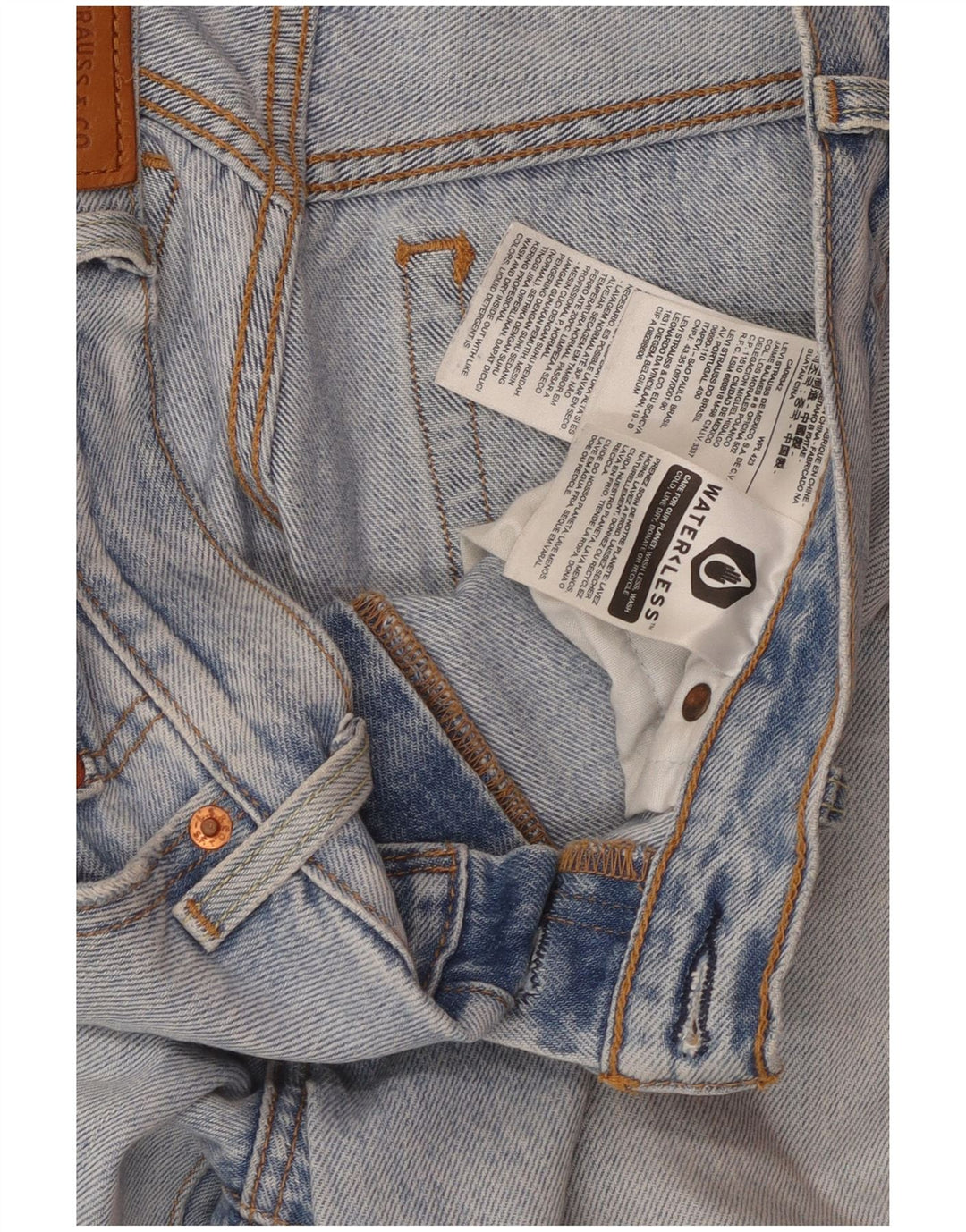 Levi's Damen-Jeans mit weitem Bein, kurz geschnitten, W28, L23, blaue Baumwolle