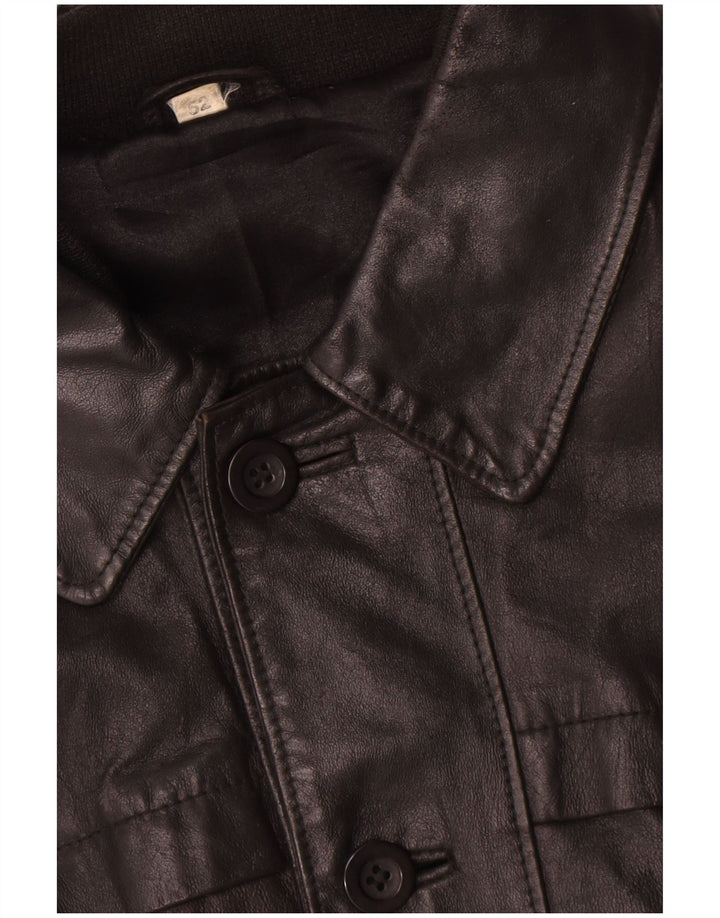 Vintage Herren Lederjacke IT 52 XL Schwarzes Leder