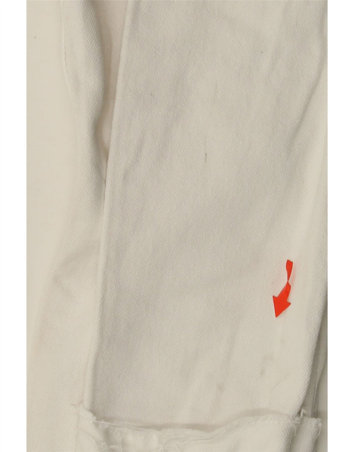 HOLLISTER Damen Low Waist Distressed Skinny Jeans W26 L28 Weiße Baumwolle