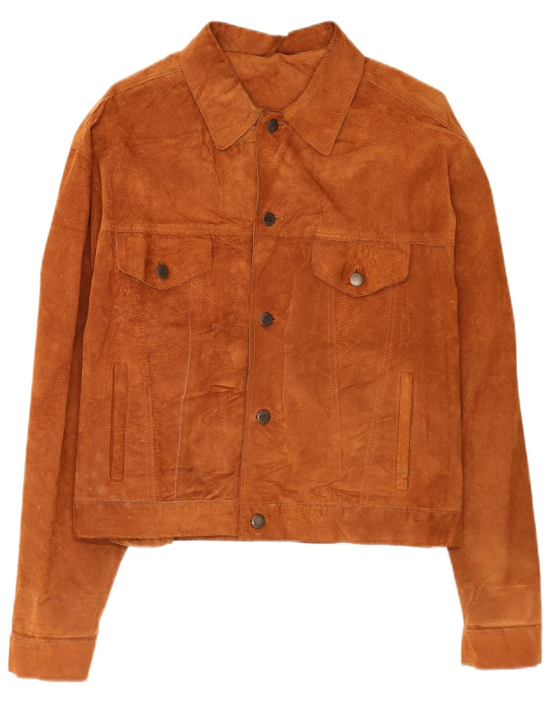 Conbipel Herren-Bomberjacke aus Wildleder, IT 48, mittelbraunes Leder, klassisch