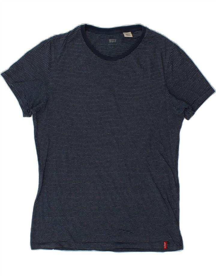 LEVI'S Mens T-Shirt Top Small Navy Blue Striped Vintage Levi's and Second-Hand Levi's from Messina Hembry 