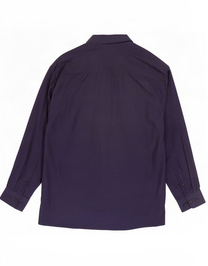 Robert Stock Herrenhemd XL Marineblaue Seide