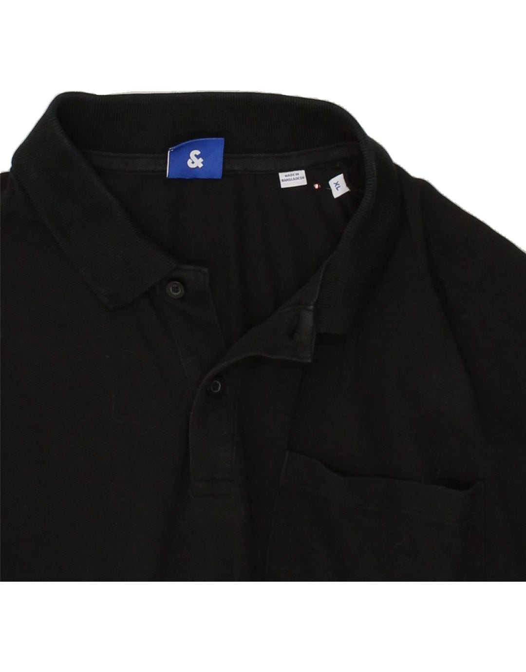 JACK & JONES Mens Polo Shirt XL Black Cotton Vintage Jack & Jones and Second-Hand Jack & Jones from Messina Hembry 