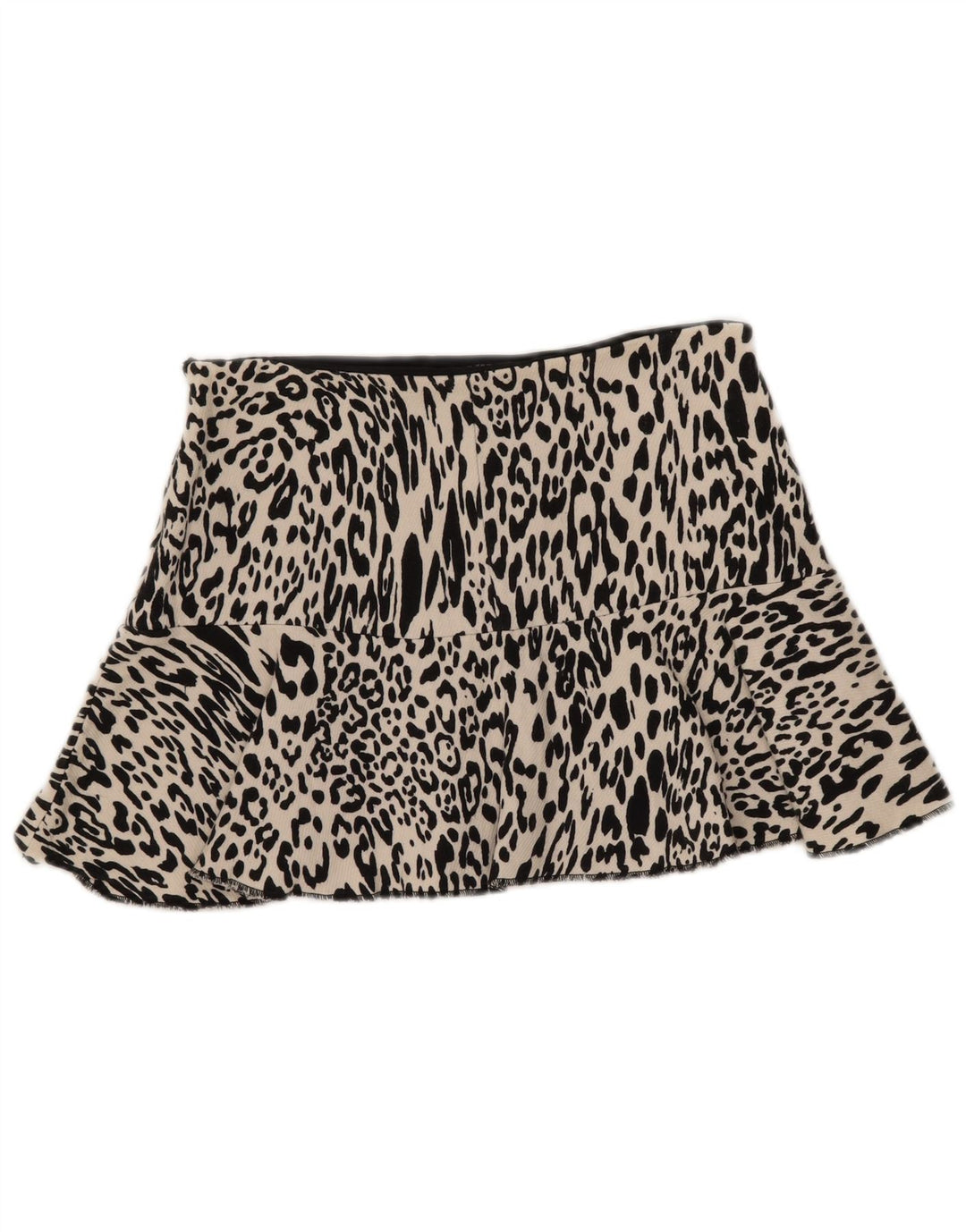 Zara Damen Minirock Medium W28 Off White Animal Print