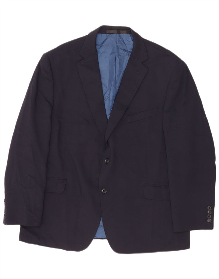 Marks & Spencer Herren-Blazer mit 2 Knöpfen, UK 46 3XL, marineblaue Wolle