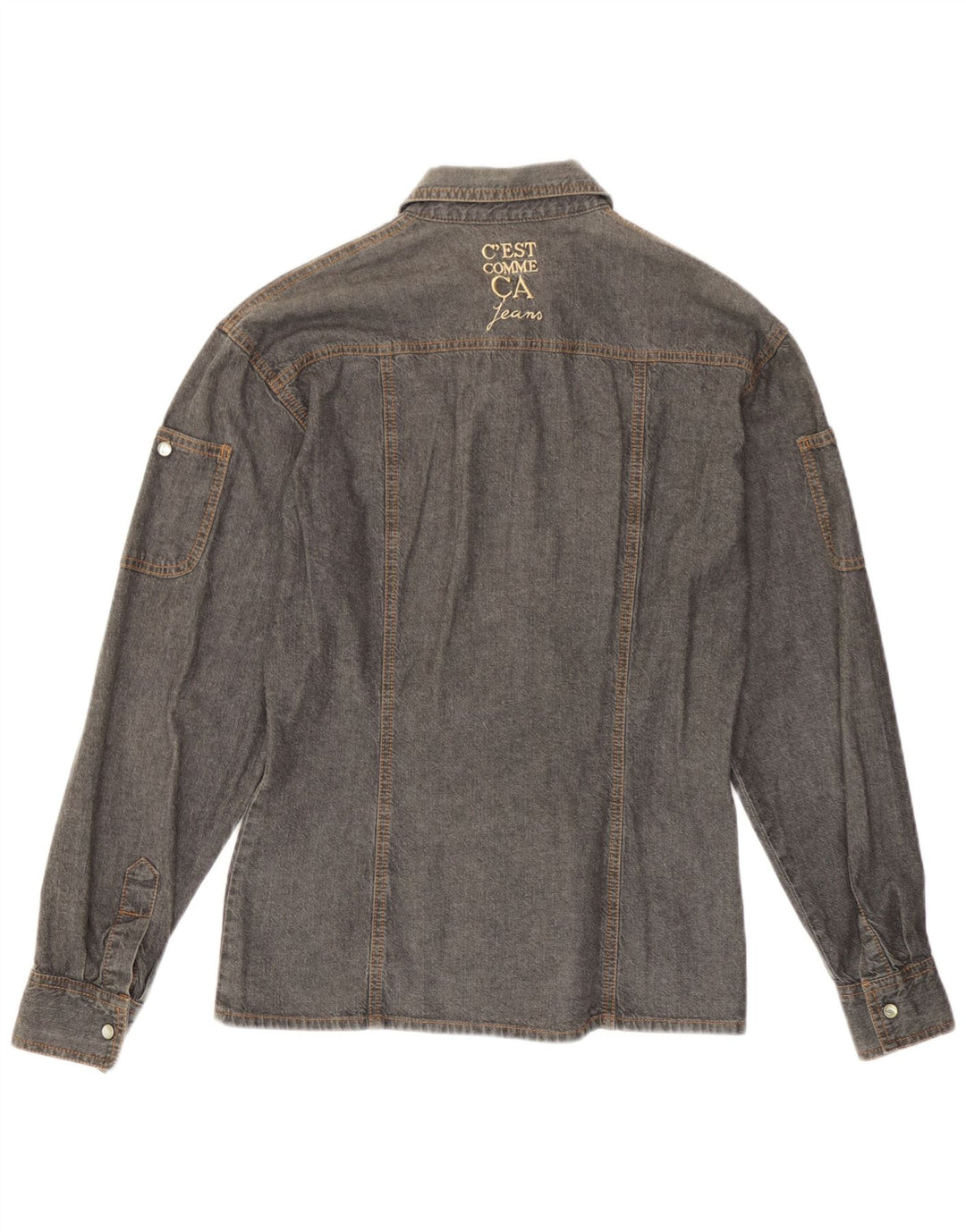 C'EST COMMECA Damen Jeanshemd UK 16 Large Grau