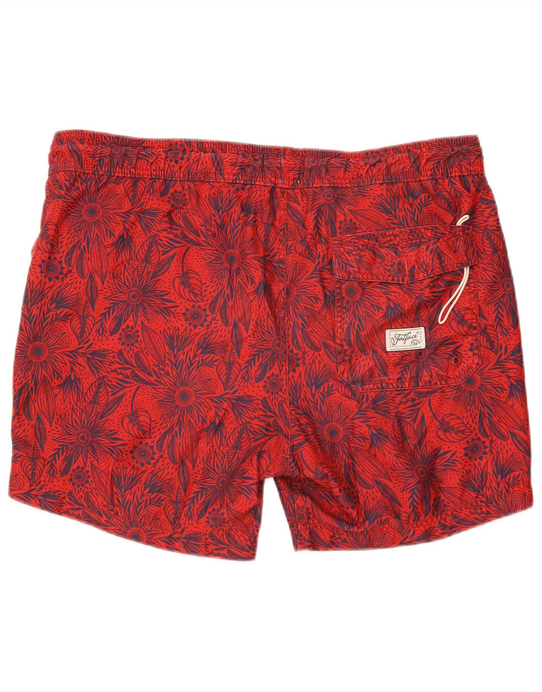 FAT FACE Herren-Badeshorts, groß, rotes Blumenmuster