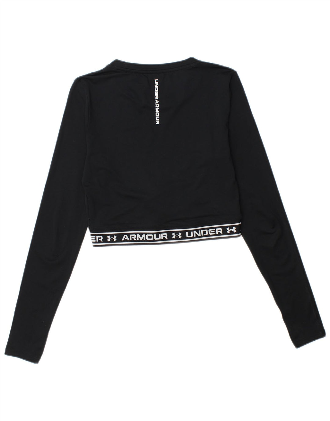 Under Armour Damen Crop Graphic Top Langarm UK 10 Small Schwarz