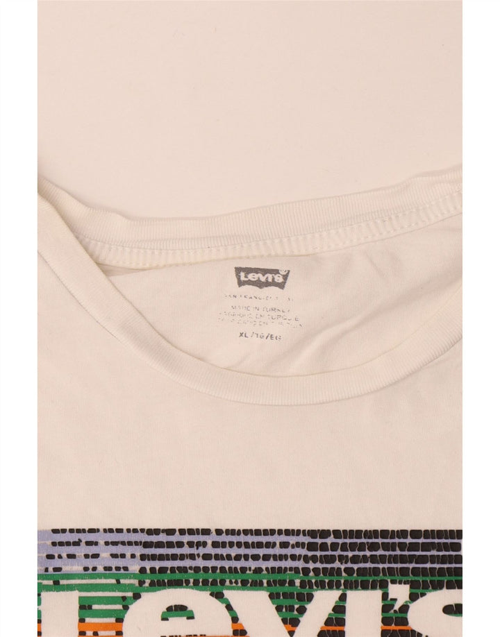 Levi's Herren-T-Shirt mit Grafik, XL, weiße Baumwolle
