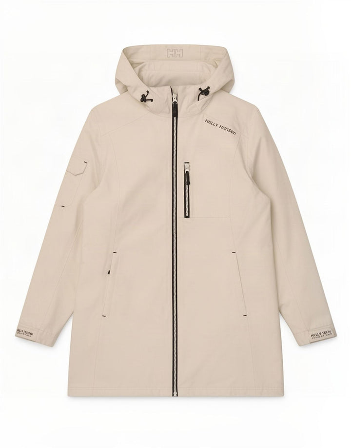 Helly Hansen Damen-Regenmantel mit Kapuze, UK 16, Größe L, Weiß, Polyester