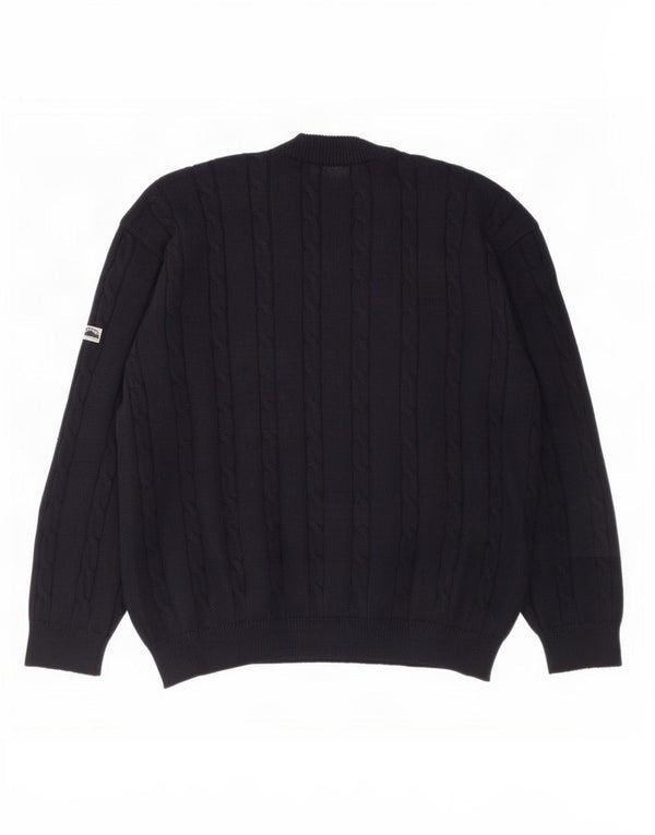 Navigare Herren-Strickjacke, große marineblaue Wolle