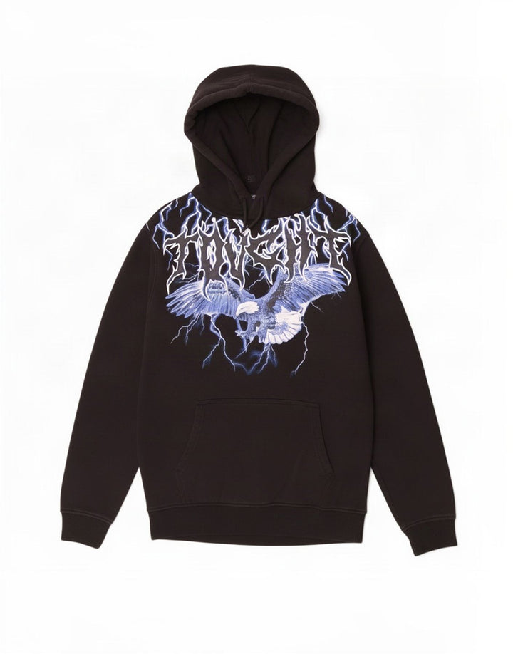 Terranova Herren-Kapuzenpullover mit Grafik, groß, aus schwarzem Polyester