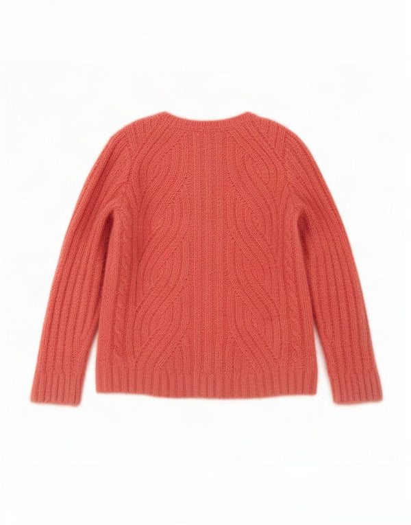 Marks & Spencer Damen-Pullover mit V-Ausschnitt, UK 12, Mittelrosa, Polyester