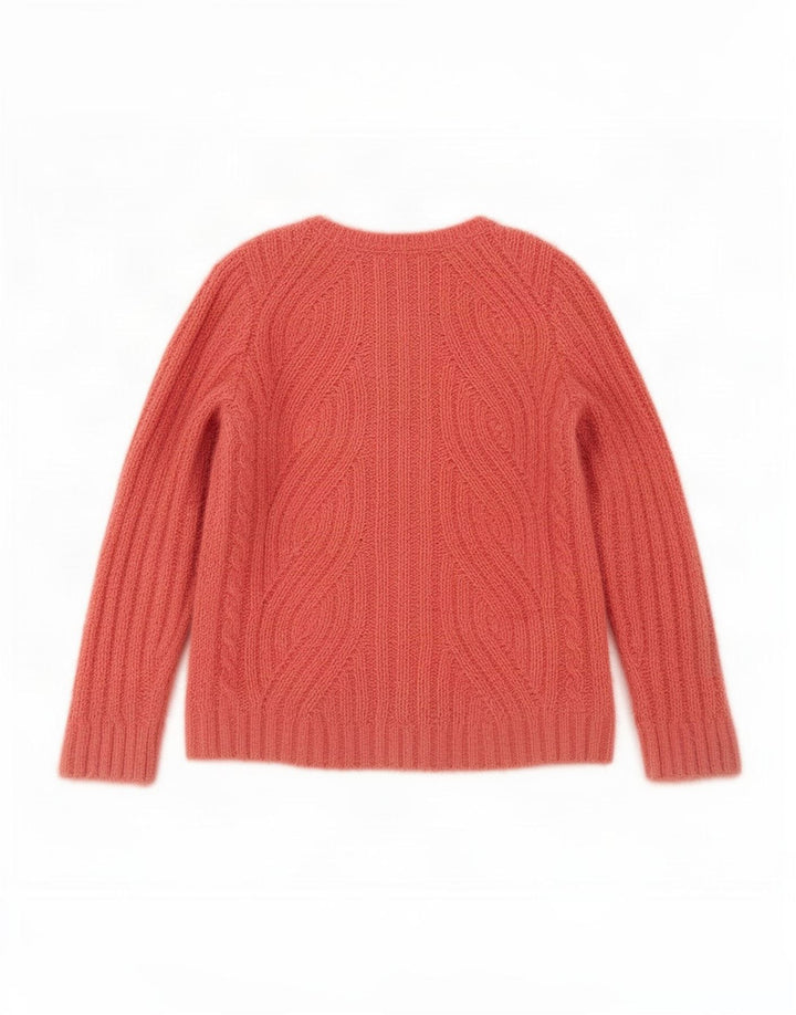 Marks & Spencer Damen-Pullover mit V-Ausschnitt, UK 12, Mittelrosa, Polyester